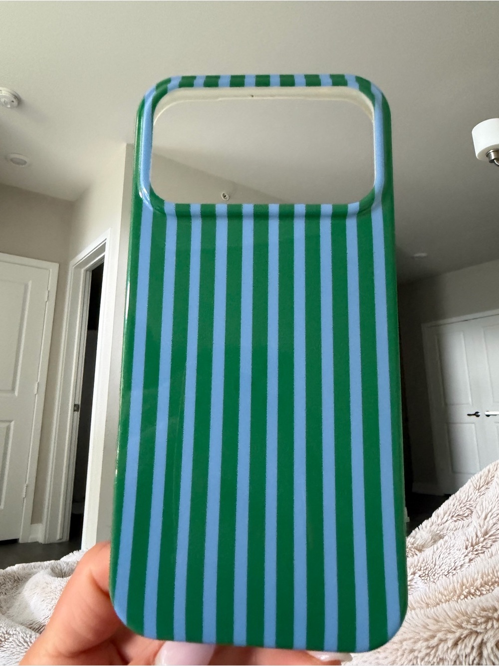 Green Striped Phone Case - Like New